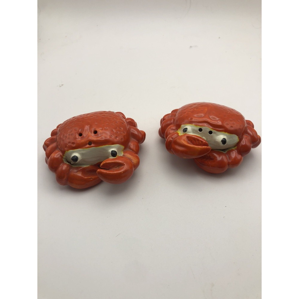 Salt And Pepper Shakers Crab Shaper, VTG Nautical Sea Beach